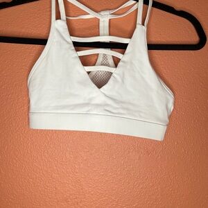 White Strappy Sports Bra